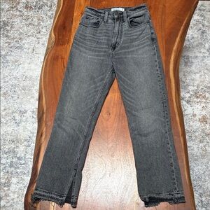Abercrombie & Fitch Gray - The ankle Straight Leg Jeans -High Waist